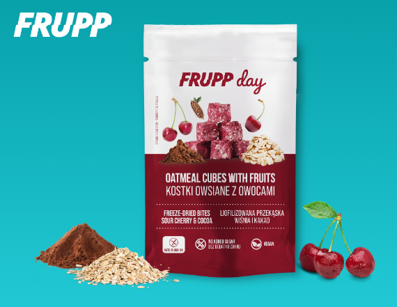 Kostki owsiane WIŚNIA I KAKAO - nowy produkt marki FRUPP