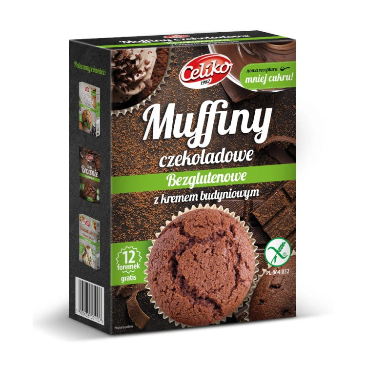 Muffiny czekoladowe z kremem budyniowym Celiko - koncentrat ciasta