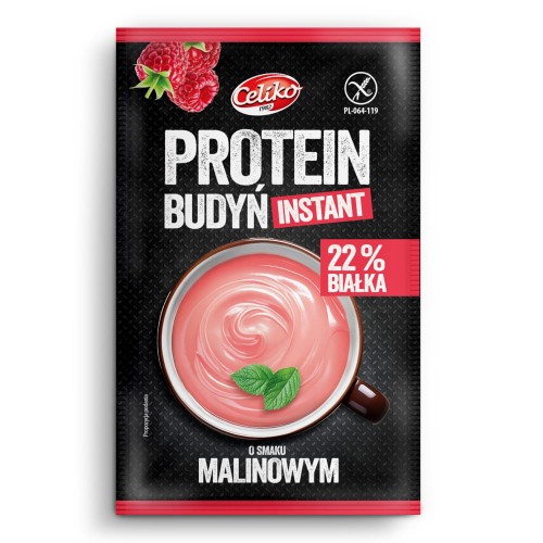 Budyń proteinowy instant o smaku malinowym Celiko