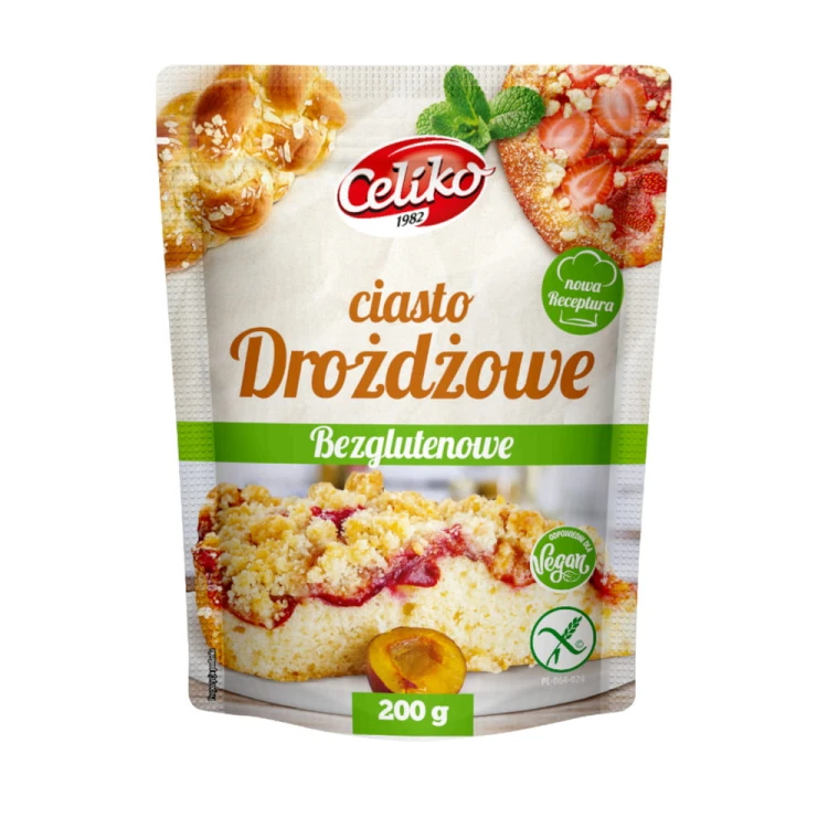 Ciasto drożdżowe bezglutenowe Celiko