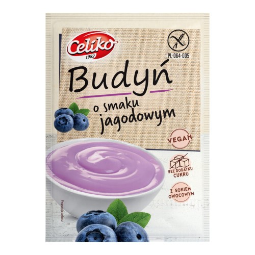 Budyń o smaku jagodowym Celiko