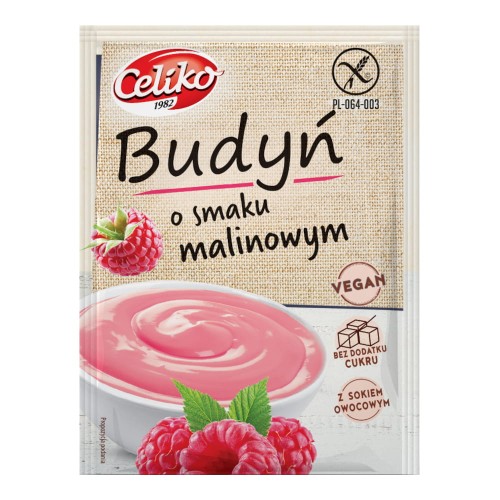 Budyń o smaku malinowym Celiko