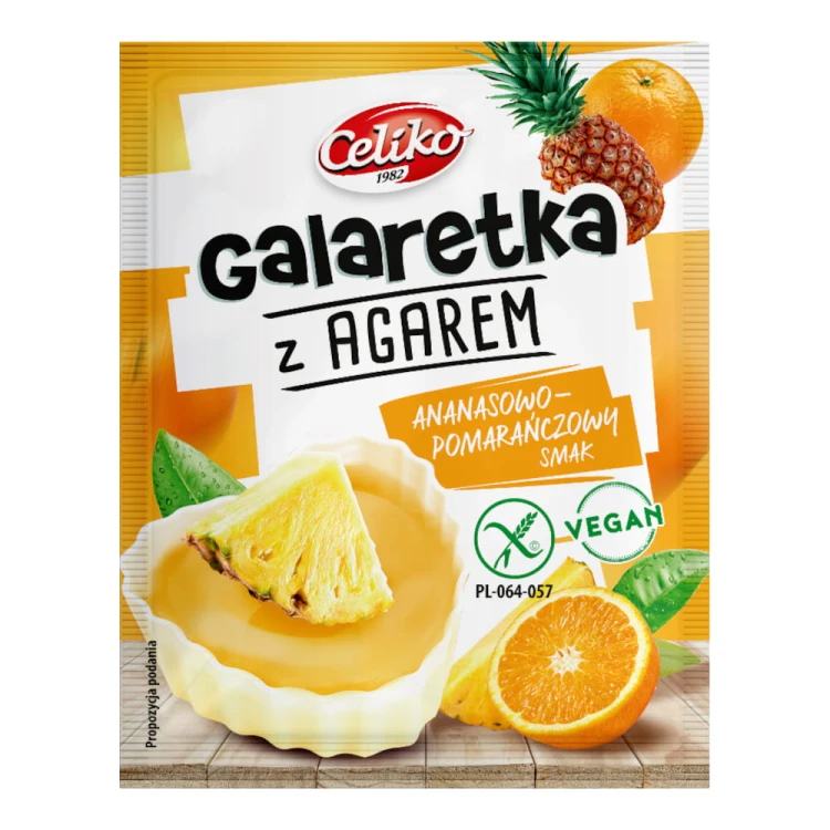 Galaretka z agarem o smaku ananasowo-pomarańczowym Celiko