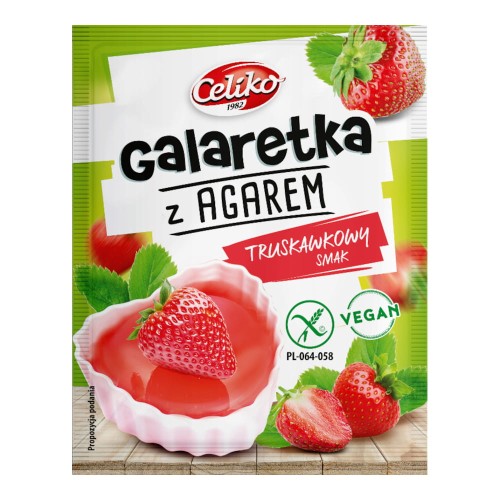 Galaretka z agarem o smaku truskawkowym Celiko